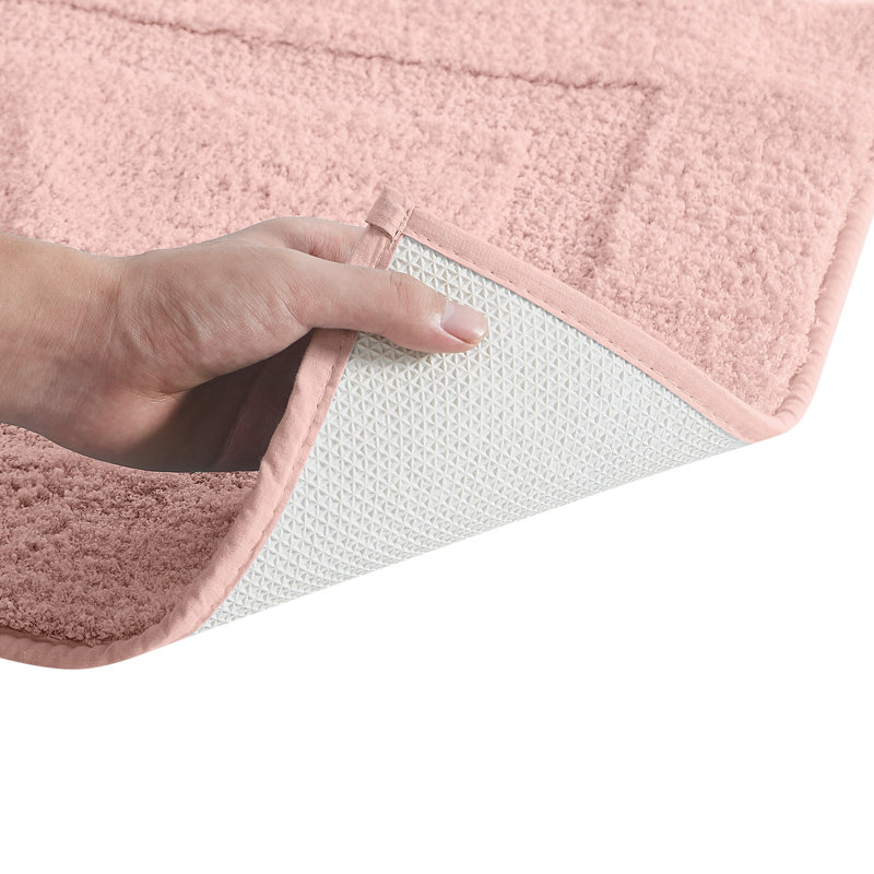 Brooklyn Loom Super Soft Bath Rug, Blush, 17x24 and 20x34 Pack