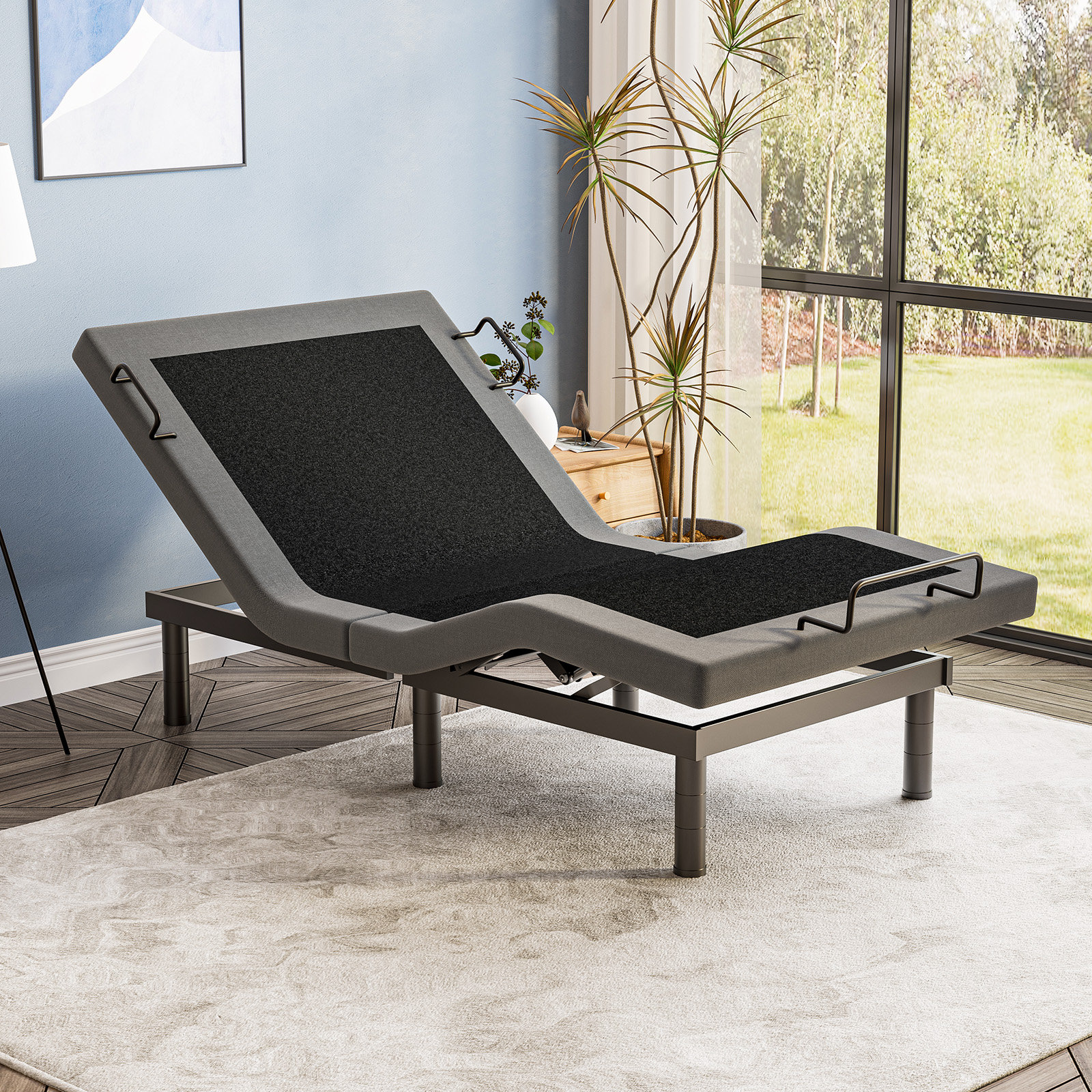 Alwyn Home Adjustable Bed Frame With Adjustable Legs, Electric Bed Base