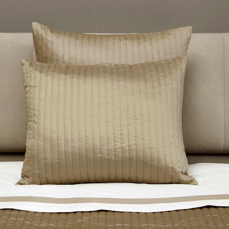Siena Sateen Sham, Standard, Flax