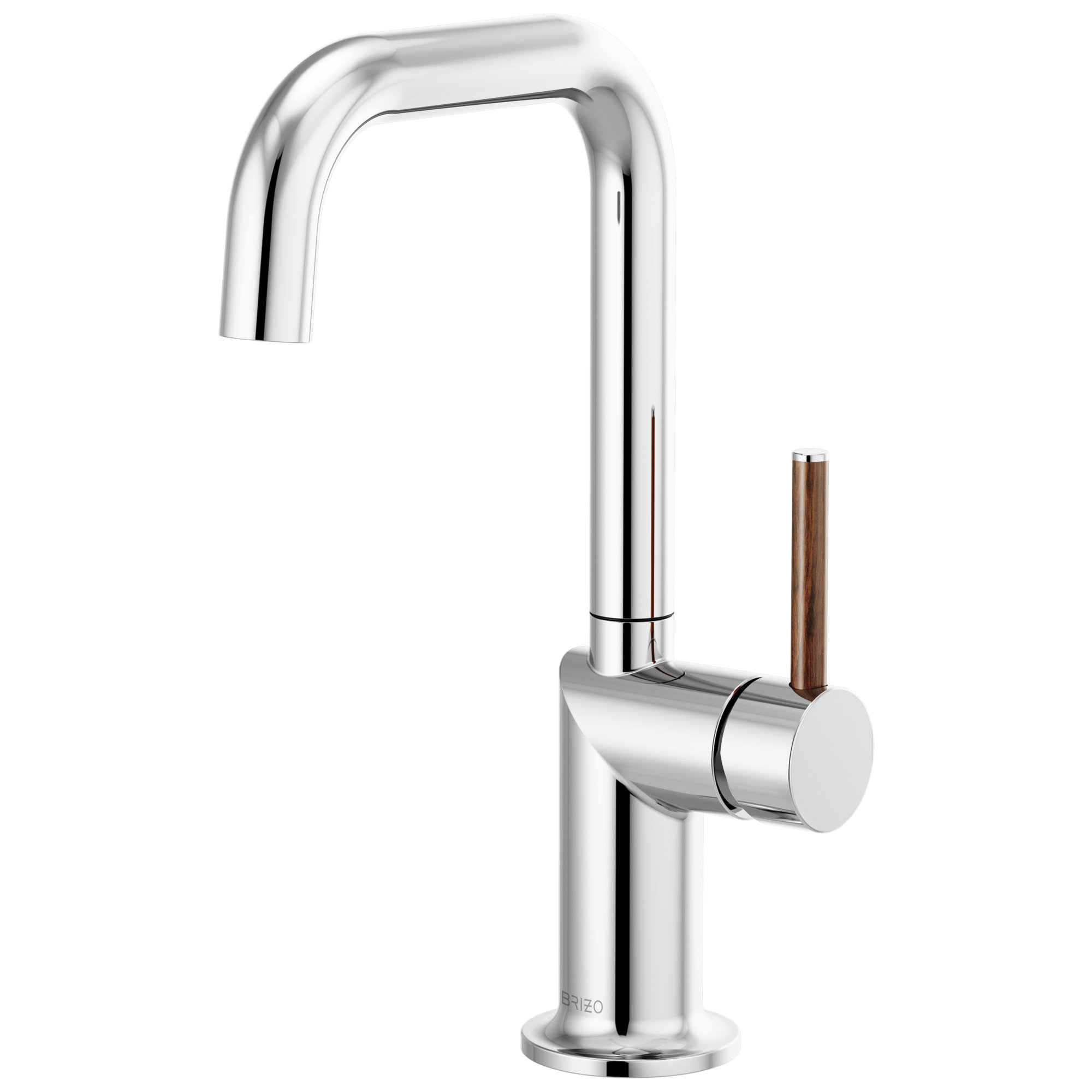 Odin® Bar Faucet with Square Spout, Polished Chrome, Wood Lever