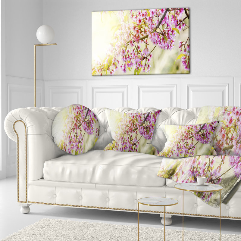 Coussin floral fleurie florale, 16 po x 1 po, Coussin décoratif