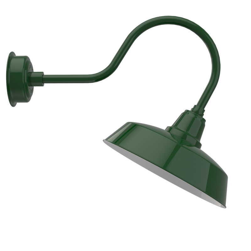 Luminaire de grange d’extérieur à del Vandervliet, H 8 po x l 16 po x P 12 po, Vert rétro