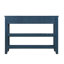 Buffet Mid-Century en bois massif avec 2 tiroirs de rangement et tablettes ouvertes, console en bleu marine pour le couloir-498135809