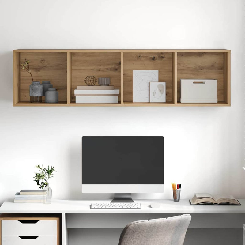 Wall-Mounted TV Cabinet Wall-Mounted, Artisan Oak, 142.5cm H x 37cm L x 37cm W