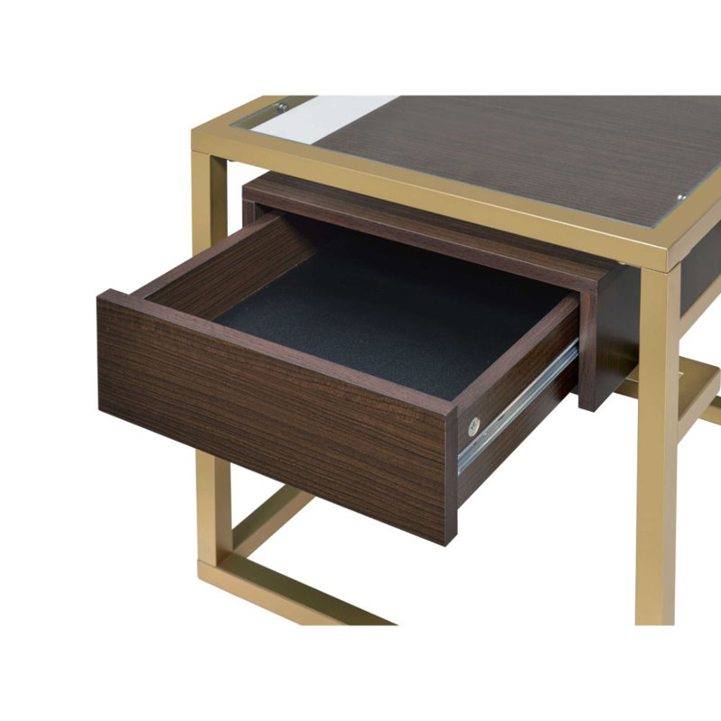Table de bout avec rangement en verre Daylen