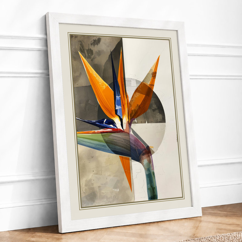 Geometric Paradise Modern - Framed Print, A4 - 29.7 x 21.0 cm, White