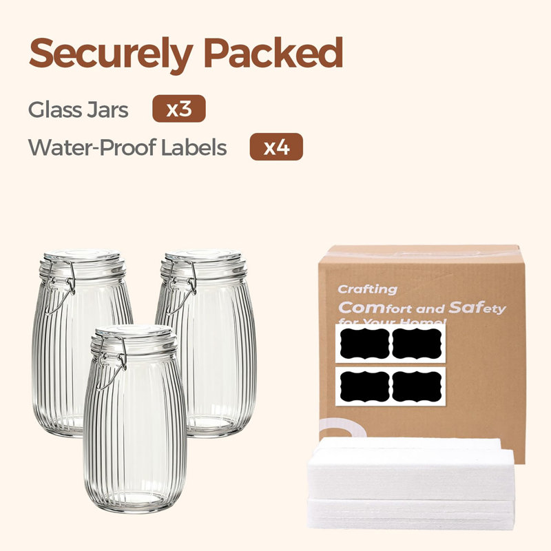 Glass Jar - Set of 3, 1500ml