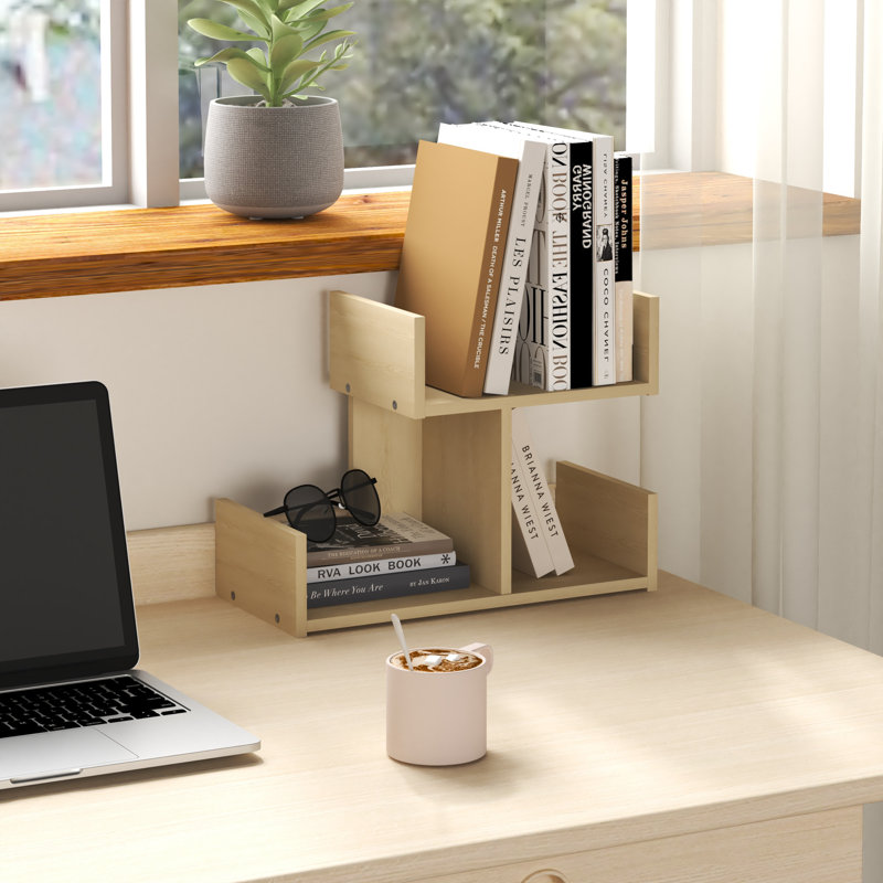 Étagère de bureau en forme de montagne avec rangement ouvert, Noir