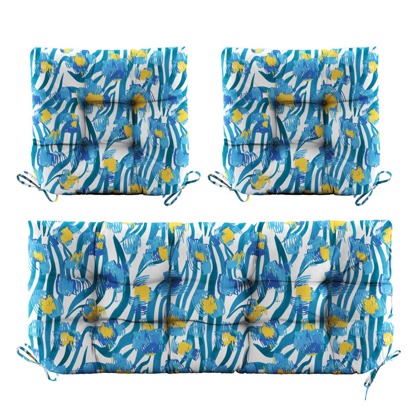 Outdoor 5'' Seat / Back Cushion, White Floral 4