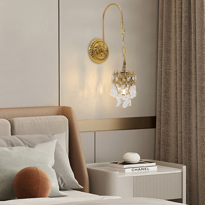 Wall Mount Light Fixture Crystal Wall Light Golden