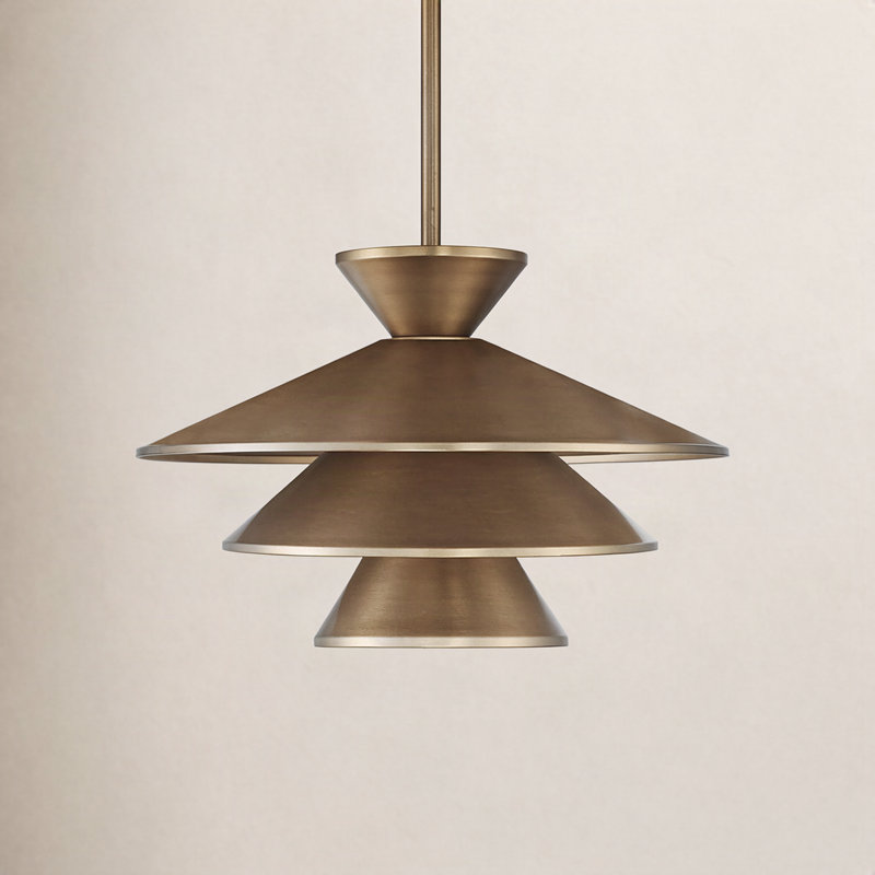 Vinnie 1-Light Pendant in Natural Brass, Natural Brass