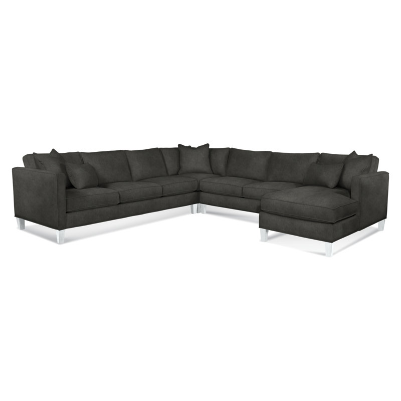 Sectional, Brown Geometric, 0456-33, Right Hand Facing, Frost White