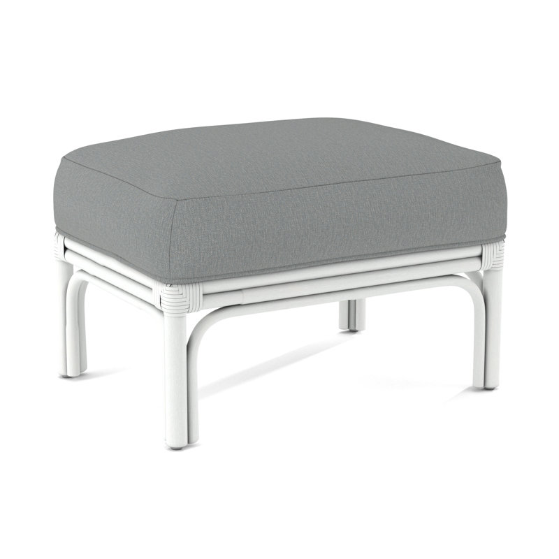 Boca Ottoman, Salsa Stripe; 0210-21, Frost White
