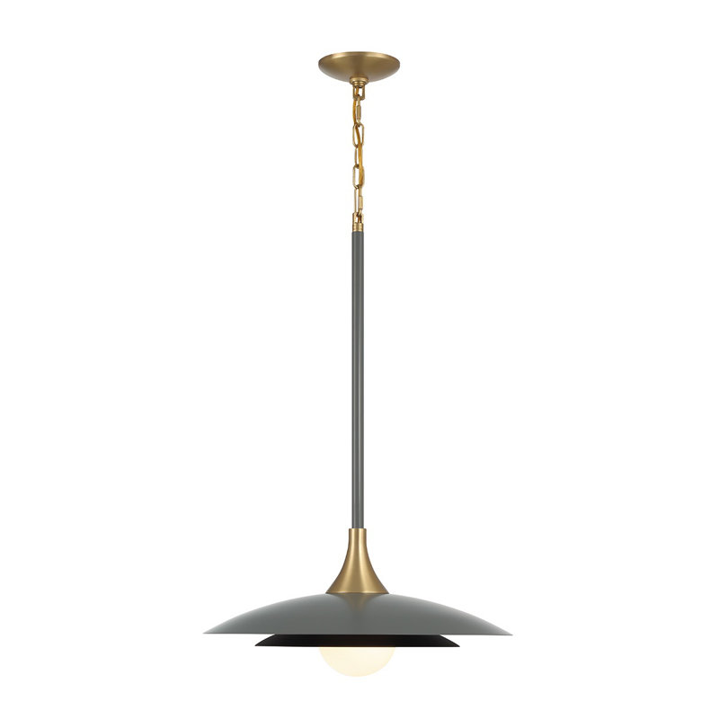 Luminaire suspendu 1 lumière Welsh, Gris / noir
