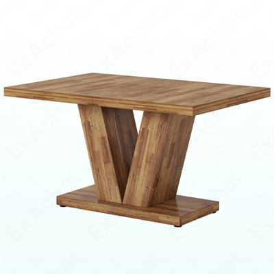 47" Dining Table, Farmhouse Wooden Kitchen Dinner Table With Duty Pedestal