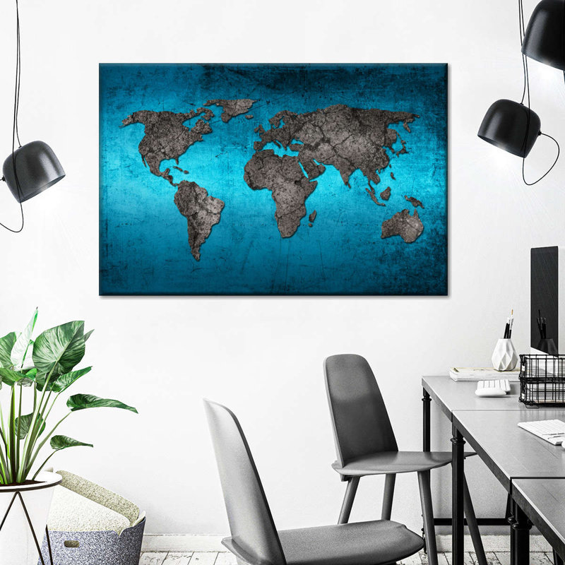 Ocean World Map Canvas Print, 20'' W x 30'' H