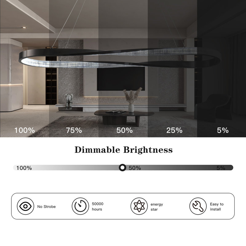 Modern LED Dimmable Pendant Chandelier for Any Space
