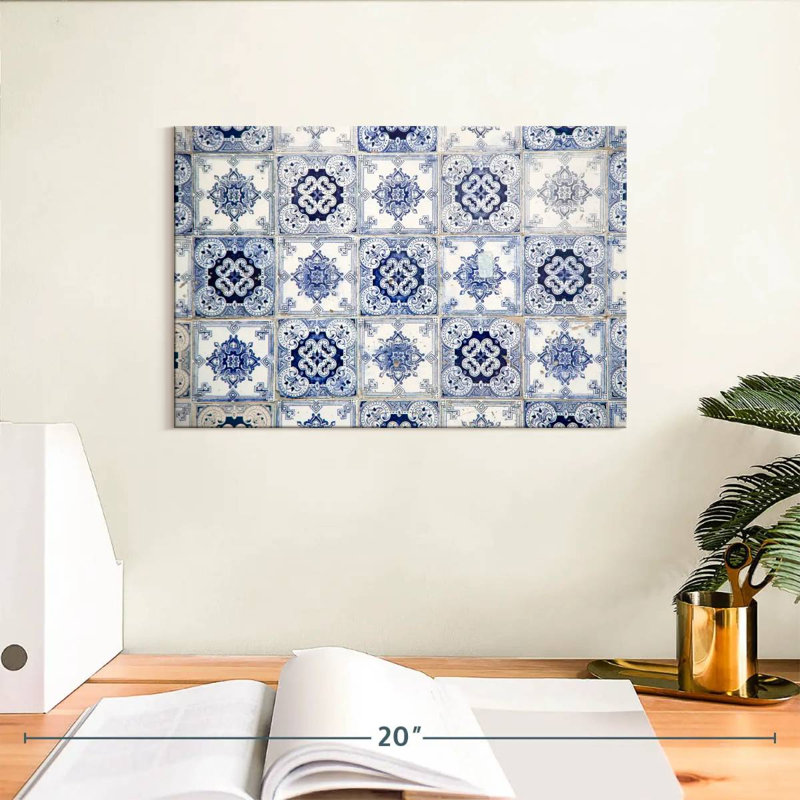 Kerner Azulejo Tiles In Lisbon, 8" H x 12" W