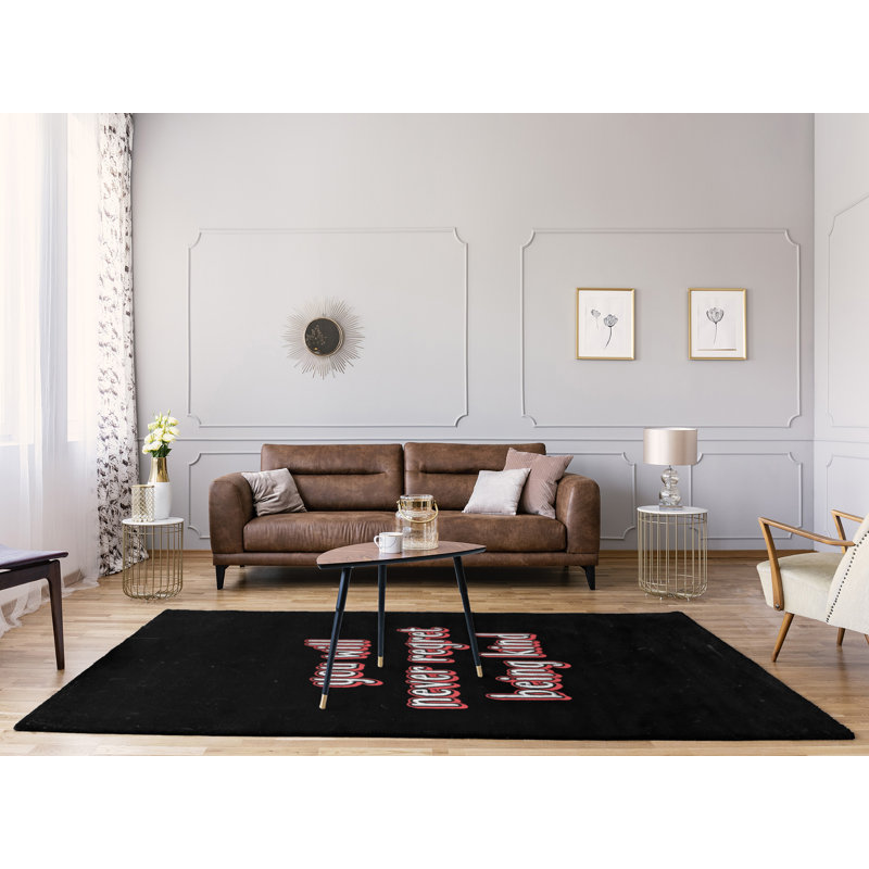 Tapis en poly-chenille style tableau noir, Rectangle 5 pi x 7 pi