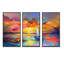 Peinture au coucher du soleil avec des reflets colorés II - ensemble de 3 reproductions sur toile-1420532602-1420532605