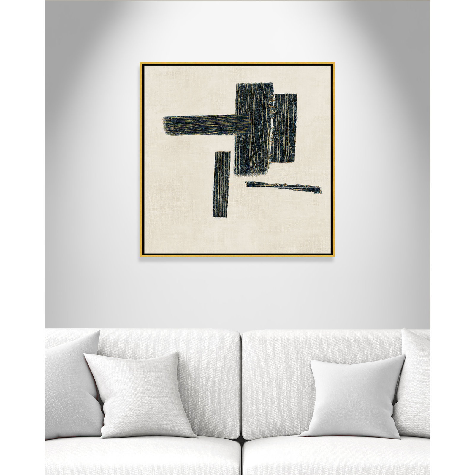 Stiched II Print by , 31.5" H x 31.5" W, Gold