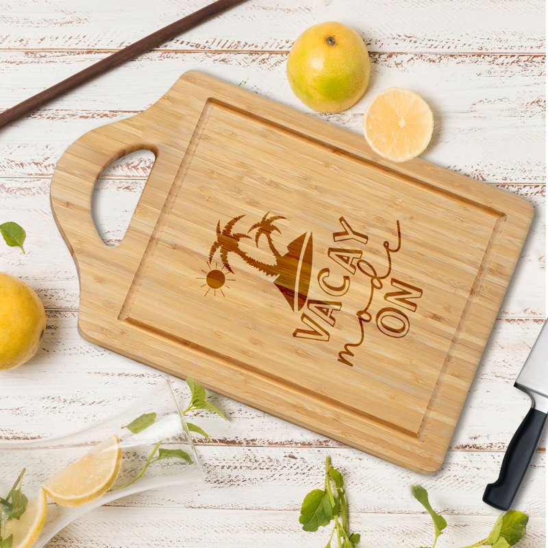 Planche à découper en bambou 1 pièce Vacay Mode On, 18 po x 12 po