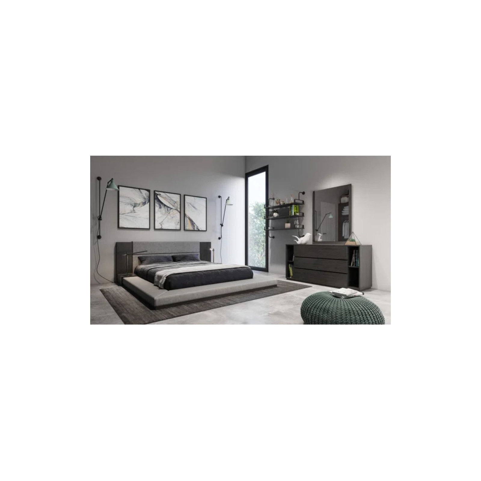 Amalie Bedroom Set, Queen, Gray