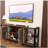 Rustic Style TV Cabinet for 80-inch TVs, modern flat wooden and metal open shelves, suitable for living rooms-1640048562