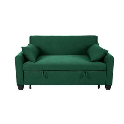 Extra-Large 61-Inch 2-In-1 Fabric Sofa Bed, Double Sofa With Storage Bag, Reinforced Iron Frame, Adjustable Backrest And Cushions, Suitable For Bedrooms, Living Rooms And Outdoor Areas.