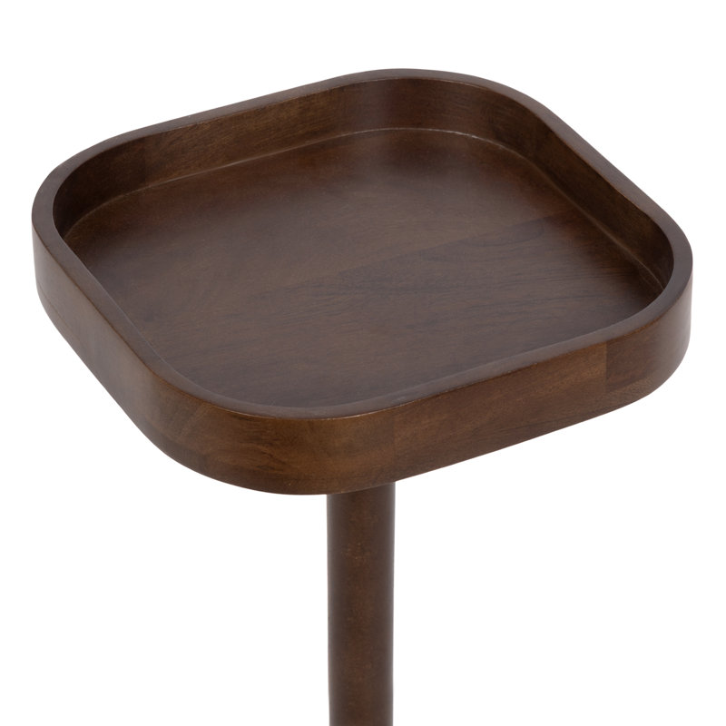 Table à boissons carrée Woodrow, Plateau brun / base brune