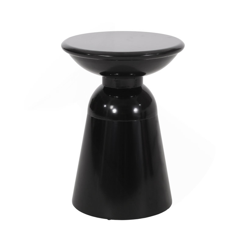 Outdoor Metal End Table -Large, Black