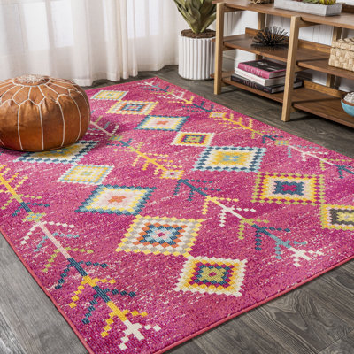 Blairsville Tribal Love Geometric Pink/Multi Rug