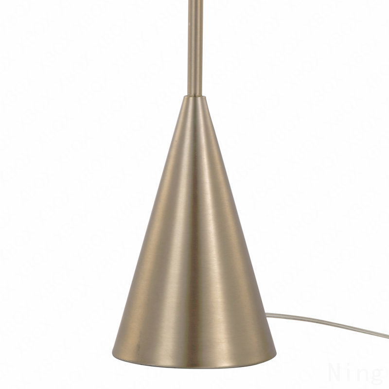 64" Contemporary Metal Floor Lamp In Gold Metal With White Linen Shade From Grandview Gallery By Lumisource, Gold