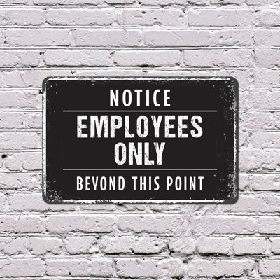 Notice Employees Only Beyond This Point 8 Inch x 12 Inch Plastic Sign Authorized Personnel Inside Perfect for Offices Warehouses Back Rooms Fun Gift for Managers Supervisors Staff