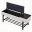 Banc de rangement rembourré Farmhouse avec compartiment caché, banc d'entrée moderne pour le salon, le vestibule et les couloirs-130481685-130481686