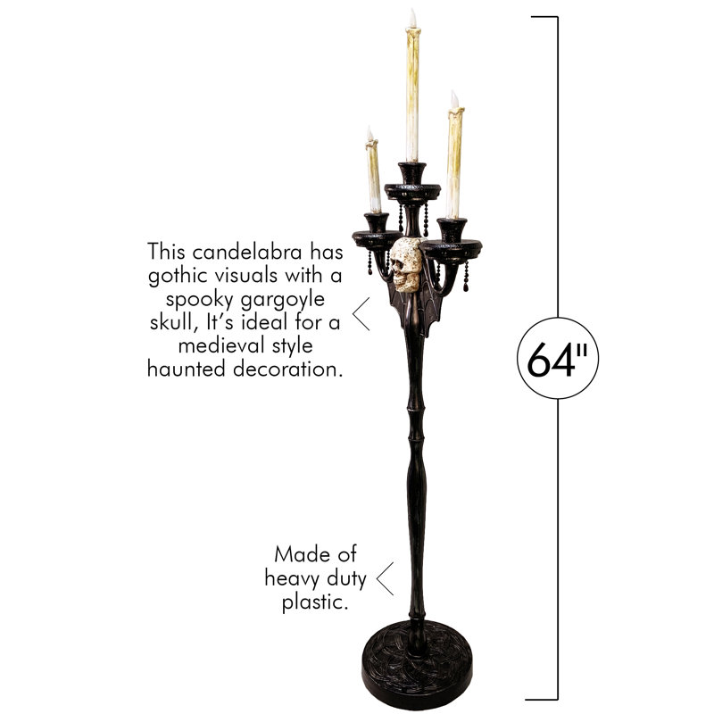 Décoration squelette candélabre animée