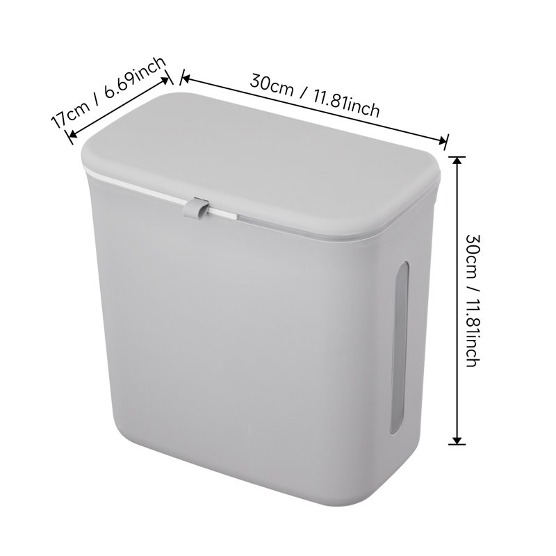 Batam PP Open Kitchen Trash Can - 12L, Grey