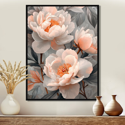 «Pink Sunlit Garden» - pivoines, art mural