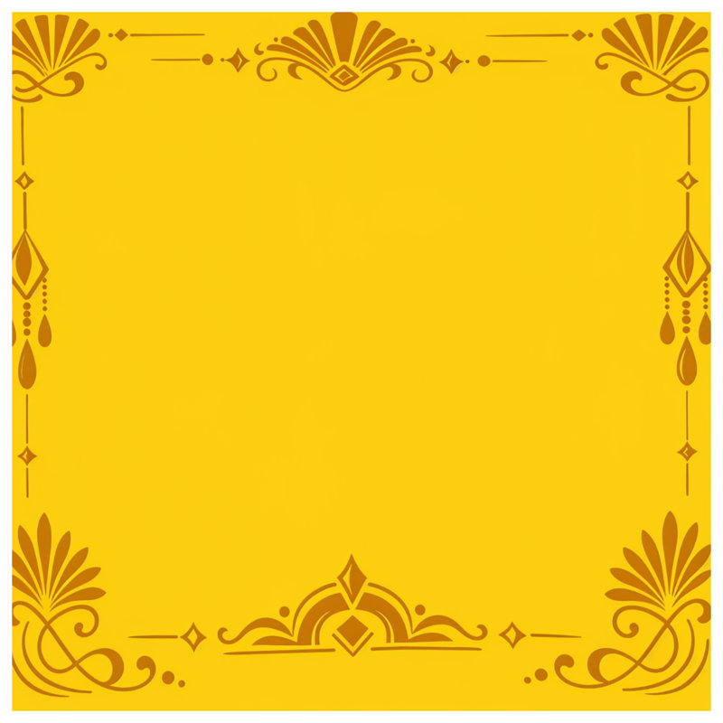 Édredon jaune à bordure ornée, Twin Extra Long