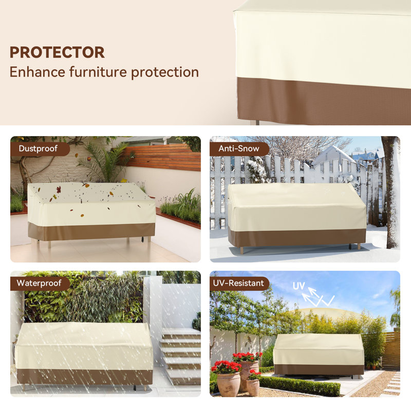 Housse de causeuse d'extérieur robuste et imperméable, H 29,50 po x l 57 po x P 23,60 po