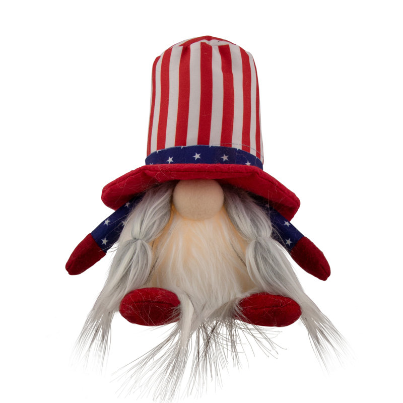Gnome patriotique 4,75 "illuminé le 4 juillet