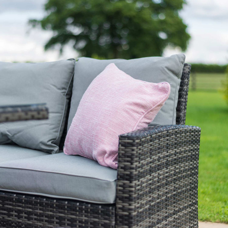 Fredericka Corner Rattan Sofa Dining Set - with Rising Table - Grey, Mixed Grey/Black