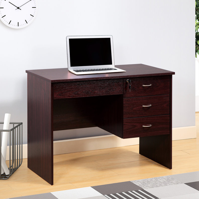 Bureau à trois tiroirs verrouillables pour un espace de travail à domicile avec tiroirs magnifiques