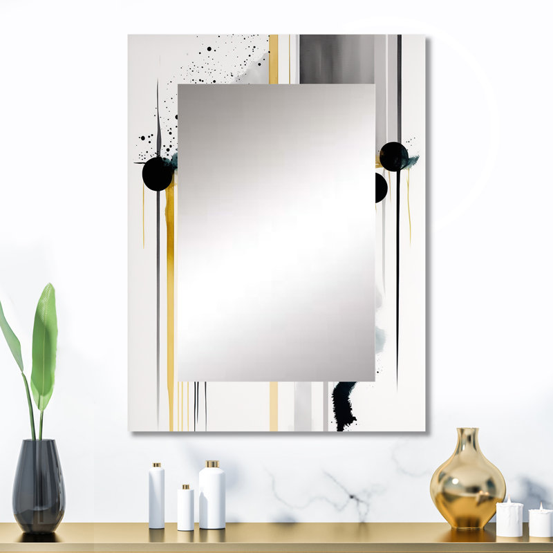 Abstrait transitionnel formes III - miroir mural formes abstraites, miroir décoratif moderne, art imprimé en métal