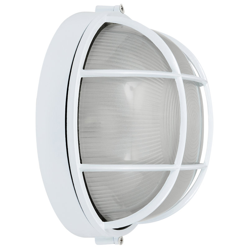 Zurcher 1 - Bulb Outdoor Bulkhead Light, White, 7" H x 7.5" W x 4" D