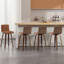 Tabouret de bar et de comptoir pivotant rembourré avec structure en bois massif et dossier en similicuir en forme de L-1696678494-1724114213
