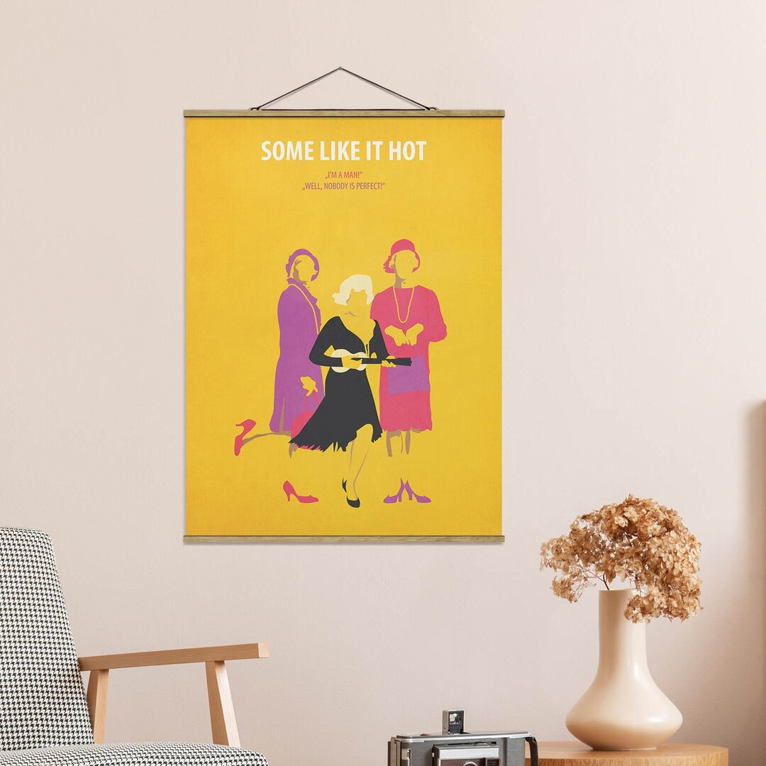 Stoffbild Mit Posterleisten - Filmposter Some Like It Hot - Hochformat 4:3