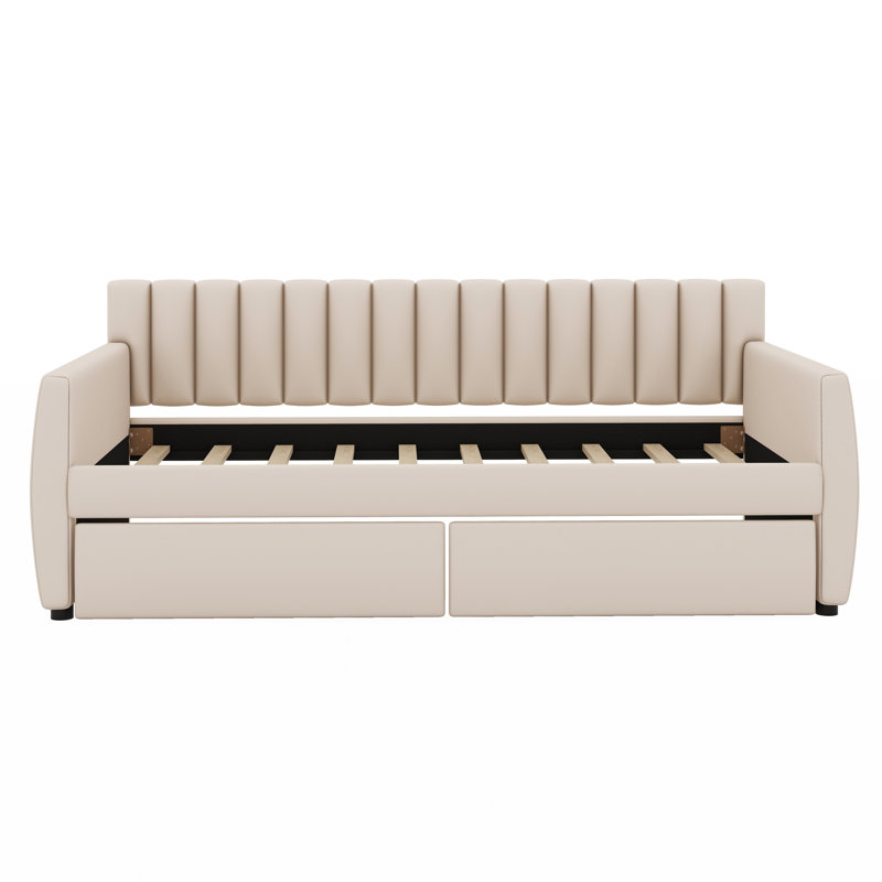 Daemian Upholstered Daybed, Beige