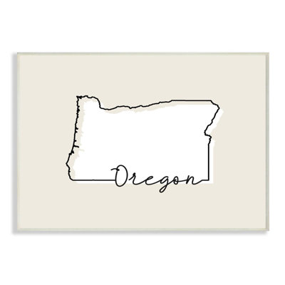 « oregon home state map neutral design », impression sur toile