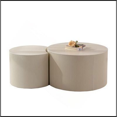 Modern Round Wood Coffee Table for Small Living Rooms